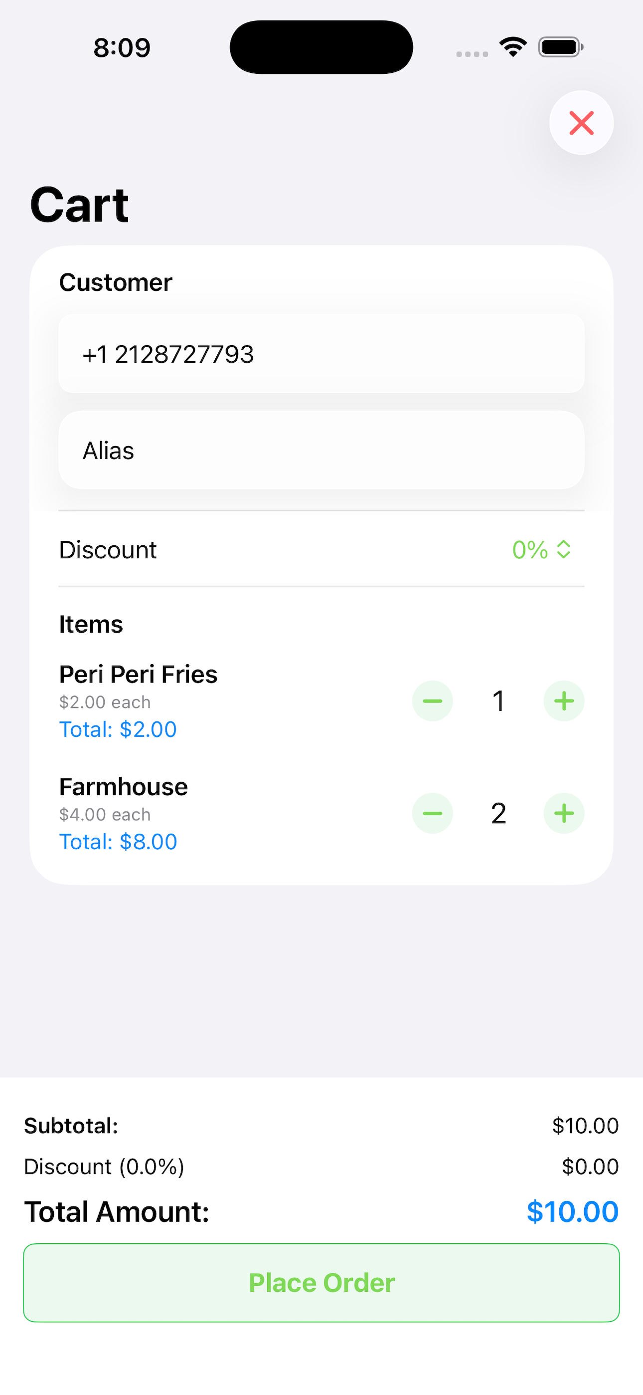 Kitchen Order Screen